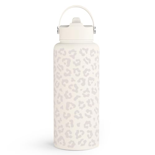 Leopard Water Bottle 32oz Stainless Steel Vacuum Insulated with Lid