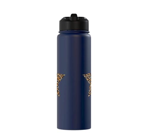 Star Shape Cute Cheetah Leopard Print Graphic Stainless Steel Insulated Water Bottle