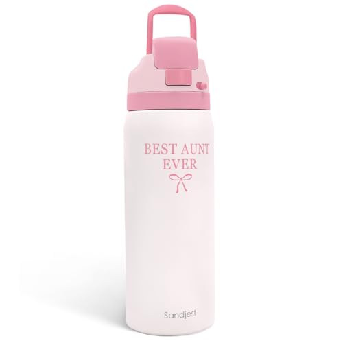 Aunt Insulated Stainless Steel Water Bottle with Straw for Sports and Travel
