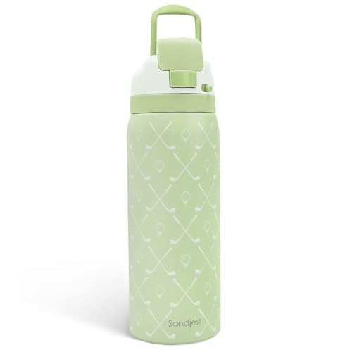 Golf Insulated Stainless Steel Water Bottle with Straw for Sports and Travel