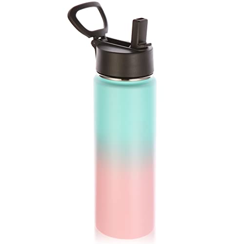 22 oz Insulated Water Bottles with Straw Lid