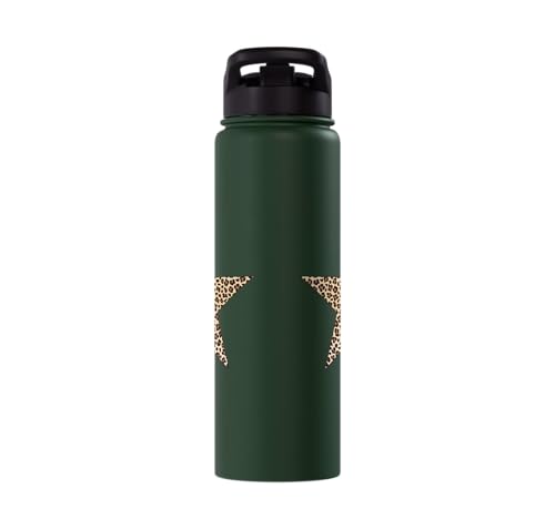 Star Shape Cute Cheetah Leopard Print Graphic Stainless Steel Insulated Water Bottle