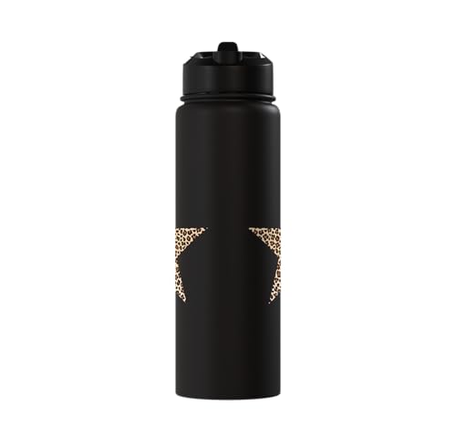 Star Shape Cute Cheetah Leopard Print Graphic Stainless Steel Insulated Water Bottle