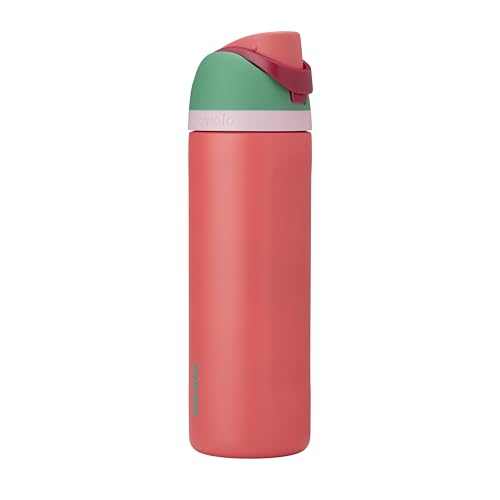 FreeSip Stainless Steel Water Bottle 24 oz Strawberry Fields