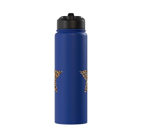 Star Shape Cute Cheetah Leopard Print Graphic Stainless Steel Insulated Water Bottle