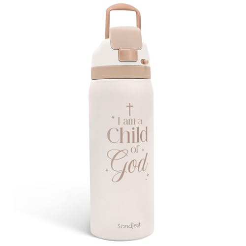 Christian Insulated Stainless Steel Water Bottle with Straw for Sports and Travel