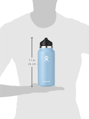 Hydro Flask 32 Oz Wide Flex Straw Cap Bottle - Insulated Stainless Steel - Wide Straw Lid, Non Spill, Leakproof in Rain
