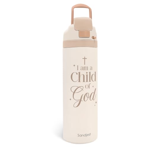 Christian Insulated Stainless Steel Water Bottle with Straw for Sports and Travel