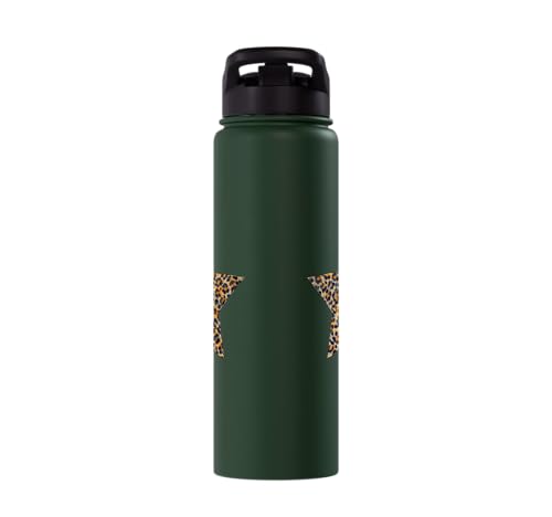 Star Shape Cute Cheetah Leopard Print Graphic Stainless Steel Insulated Water Bottle