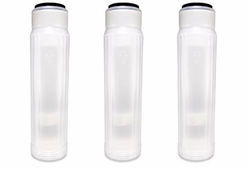 3 Pack Clear Refillable Cartridge for DI Resin and Other Media Residential or Aquarium DI or RO
