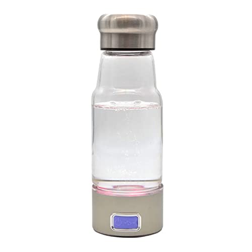 Hydrogen Alkaline Water Bottle Hydrogen Rich Water Generator Ionizer Energy Flask with USB Charging Portable High Concentration Hydrogen Water Glass Bottle for Hiking