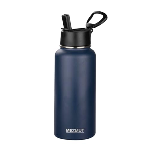 32oz Metal Sports Insulated Water Bottle with Straw Lid
