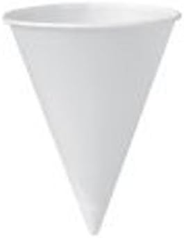 Dart Solo 6R-2050 Bare Eco-Forward 6 oz. White Rolled Rim Paper Cone Cup with Chipboard Box Packaging - 5000/Case
