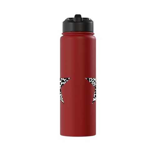 Star Shape Cute Cheetah Leopard Print Graphic Stainless Steel Insulated Water Bottle