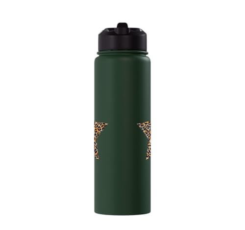Star Shape Cute Cheetah Leopard Print Graphic Stainless Steel Insulated Water Bottle