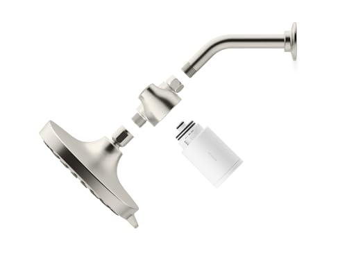 R24670-G-CP Aquifer Filtered Showerhead with Water Filter System, Multifunction Shower Head with Filters Combo Kit for Skin and Hair, Polished Chrome