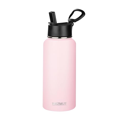 32oz Metal Sports Insulated Water Bottle with Straw Lid