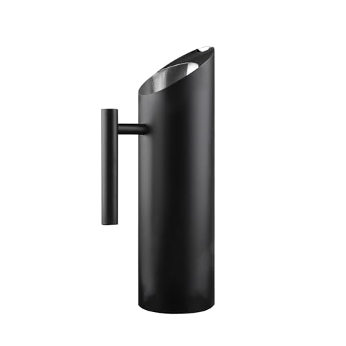 Stainless Steel Water Pitcher Black Metal Pitcher with Ice Guard Cold Drinking Carafe Jug for Juice