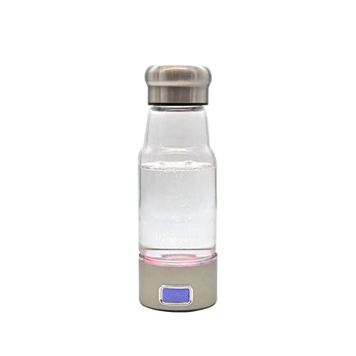 Hydrogen Alkaline Water Bottle Hydrogen Rich Water Generator Ionizer Energy Flask with USB Charging Portable High Concentration Hydrogen Water Glass Bottle for Hiking