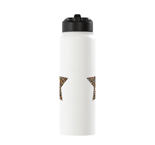 Star Shape Cute Cheetah Leopard Print Graphic Stainless Steel Insulated Water Bottle