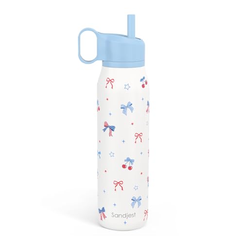 American Flag Stainless Steel Water Bottle with Twist Lid 20oz