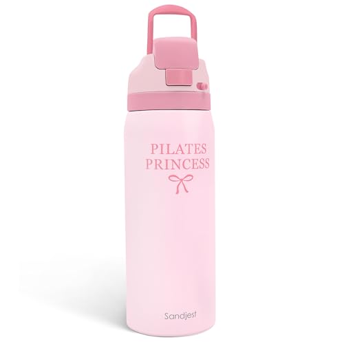 Pilates Insulated Stainless Steel Water Bottle with Straw for Sports and Travel