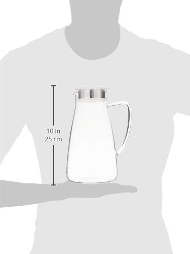 838-A-ICE Flask Glass Tea Jug Pitcher, 64 oz, Ice