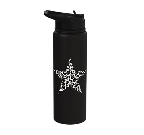 Star Shape Cute Cheetah Leopard Print Graphic Stainless Steel Insulated Water Bottle