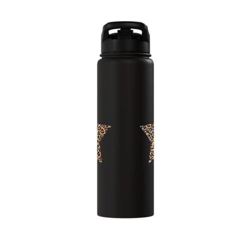 Star Shape Cute Cheetah Leopard Print Graphic Stainless Steel Insulated Water Bottle