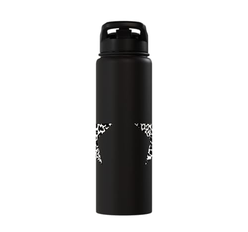 Star Shape Cute Cheetah Leopard Print Graphic Stainless Steel Insulated Water Bottle