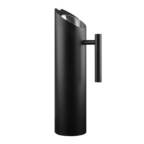 Stainless Steel Water Pitcher Black Metal Pitcher with Ice Guard Cold Drinking Carafe Jug for Juice