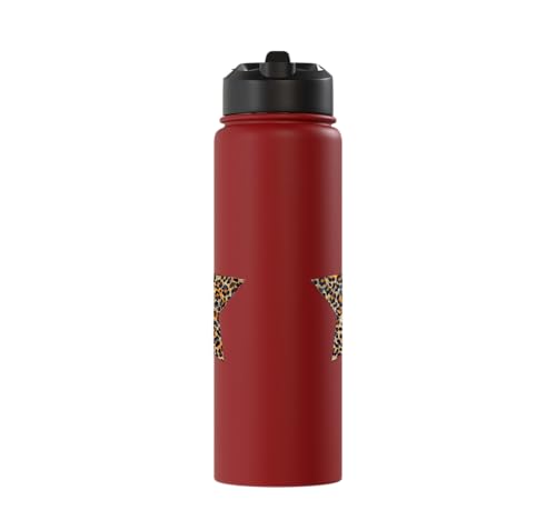 Star Shape Cute Cheetah Leopard Print Graphic Stainless Steel Insulated Water Bottle