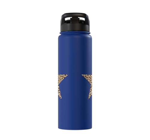 Star Shape Cute Cheetah Leopard Print Graphic Stainless Steel Insulated Water Bottle