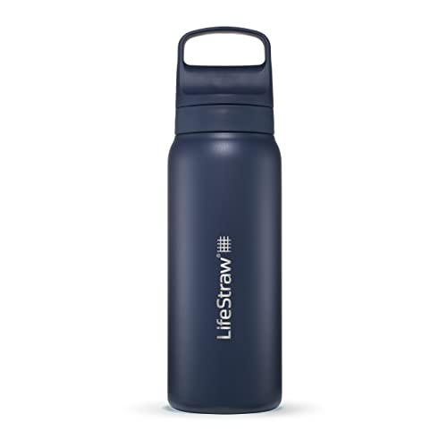 Go Series Insulated Stainless Steel Water Filter Bottle for Travel and Everyday Use Removes Bacteria