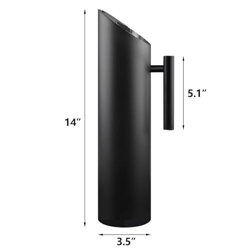 Stainless Steel Water Pitcher Black Metal Pitcher with Ice Guard Cold Drinking Carafe Jug for Juice