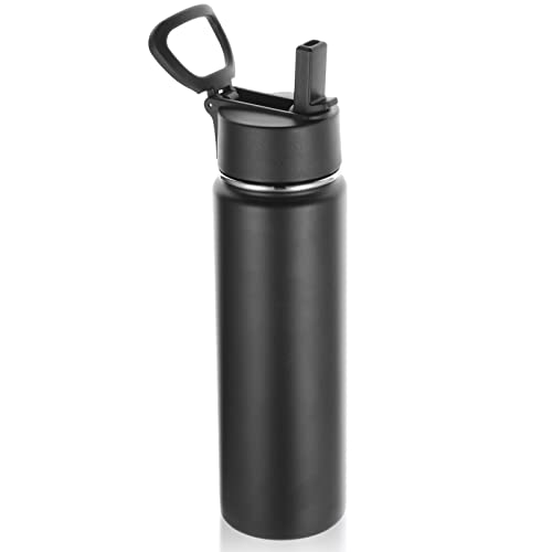 22 oz Insulated Water Bottles with Straw Lid