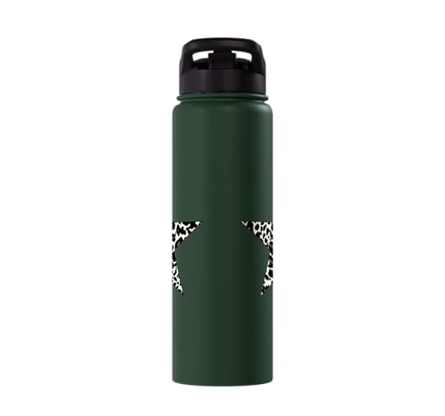 Star Shape Cute Cheetah Leopard Print Graphic Stainless Steel Insulated Water Bottle