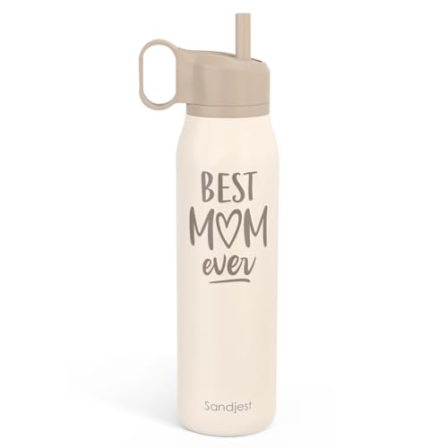 Best Mom Ever Water Bottle with Twist Lid Insulated Stainless Steel 20oz