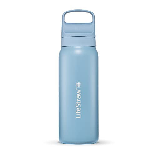 Go Series Insulated Stainless Steel Water Filter Bottle for Travel and Everyday Use Removes Bacteria