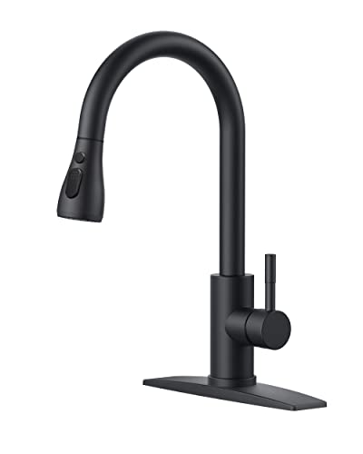 Black Kitchen Faucet with Pull Down Sprayer