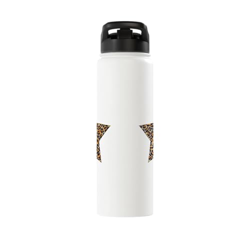 Star Shape Cute Cheetah Leopard Print Graphic Stainless Steel Insulated Water Bottle