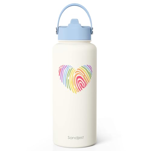 Pride Water Bottle Stainless Steel 32oz with Lid & Straw