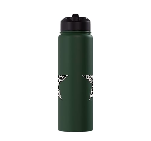 Star Shape Cute Cheetah Leopard Print Graphic Stainless Steel Insulated Water Bottle
