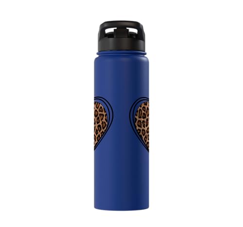 Heart Shape Cute Cheetah Leopard Print Graphic Stainless Steel Insulated Water Bottle