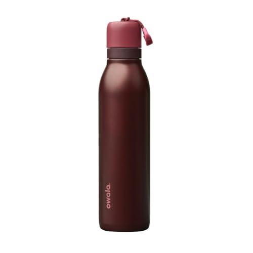 FreeSip Twist Stainless Steel Water Bottle 24 oz Black Cherry