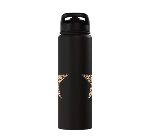 Star Shape Cute Cheetah Leopard Print Graphic Stainless Steel Insulated Water Bottle