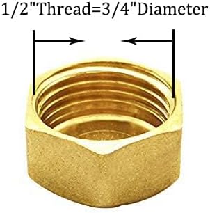 Joywayus 2Set Brass Male Bulkhead Kit Include 1/4" NPT Female 1/2" Male Water Tank Connector Threaded And 1/2" Female Outer Hex Head End Pipe Caps with Rubber Gasket - AquaVibe
