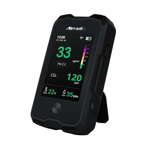 Air Quality Monitor Meter A6 Carbon Dioxide Detector Air Quality Pollution Tester for CO2 PM2.5 PM10 Temp Humidity in Indoor Air Quality Meter with Electrochemical Sensor