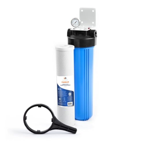 Whole House Water Filter System for Well Water with 5 Micron 20x4.5 Carbon Block Chlorine Reduction Cartrige