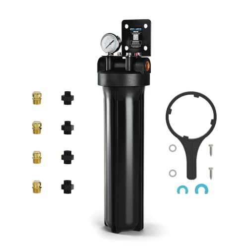 PRO SCI Whole House Single Stage Carbon Infused Water Filter System with Pressure Gauge